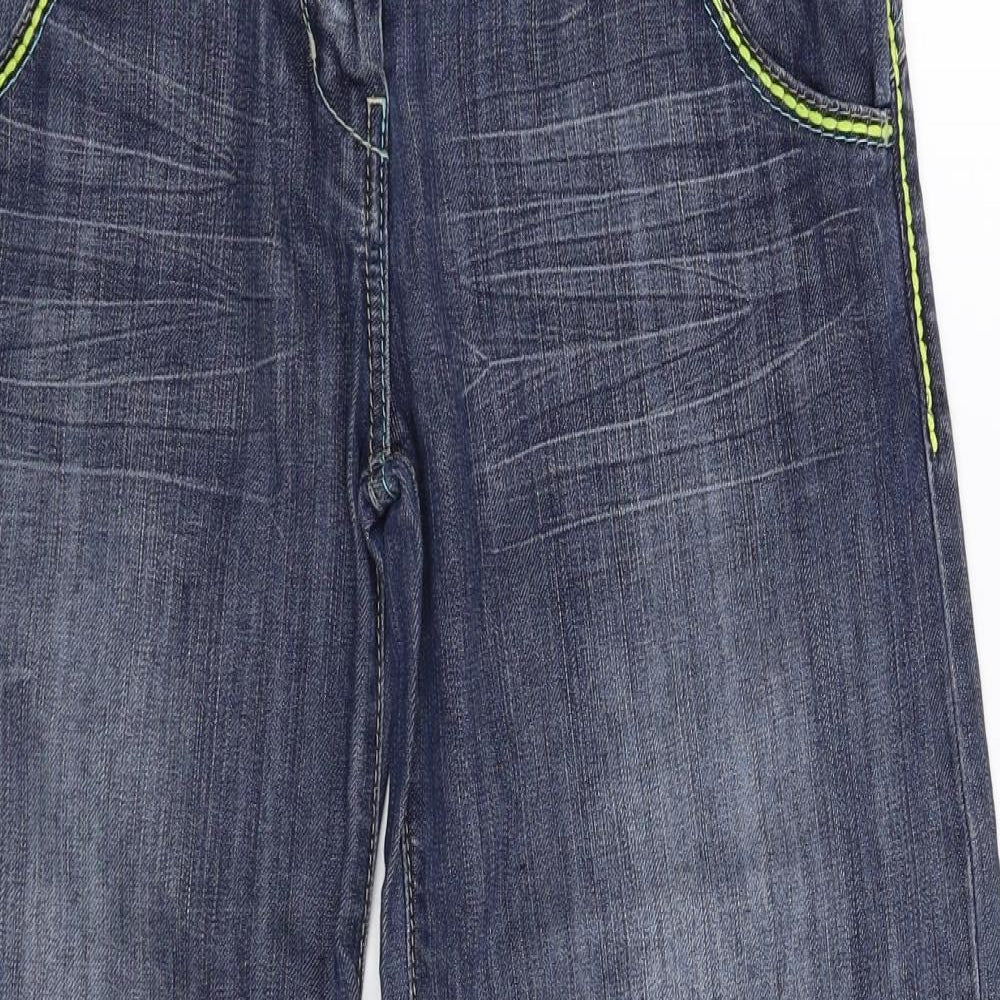 NEXT Womens Blue  Denim Wide-Leg Jeans Size 10 L27 in