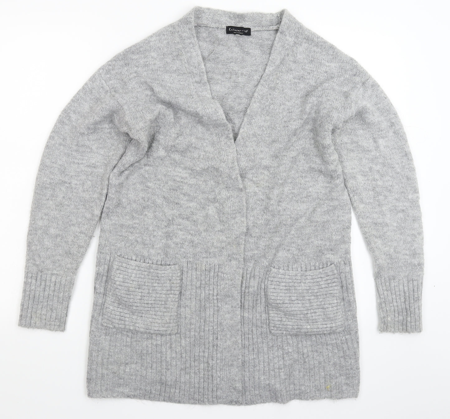 F&F Womens Grey  Knit Cardigan Jumper Size 16