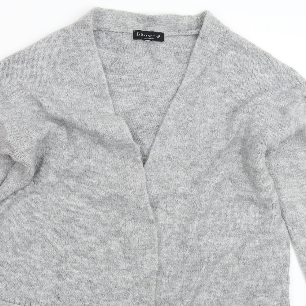 F&F Womens Grey  Knit Cardigan Jumper Size 16
