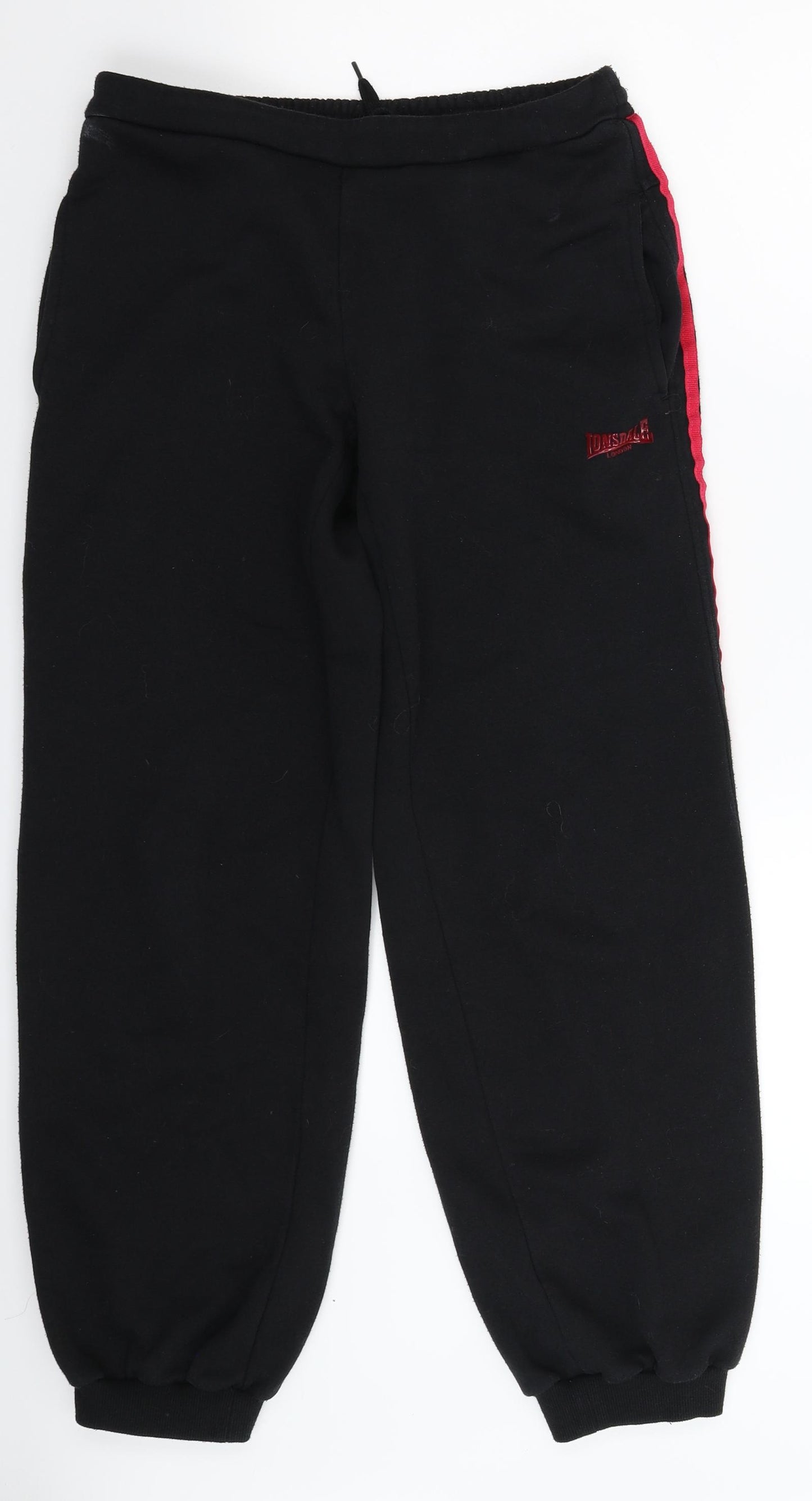 Lonsdale Womens Black   Track Pants Trousers Size 8 L28 in