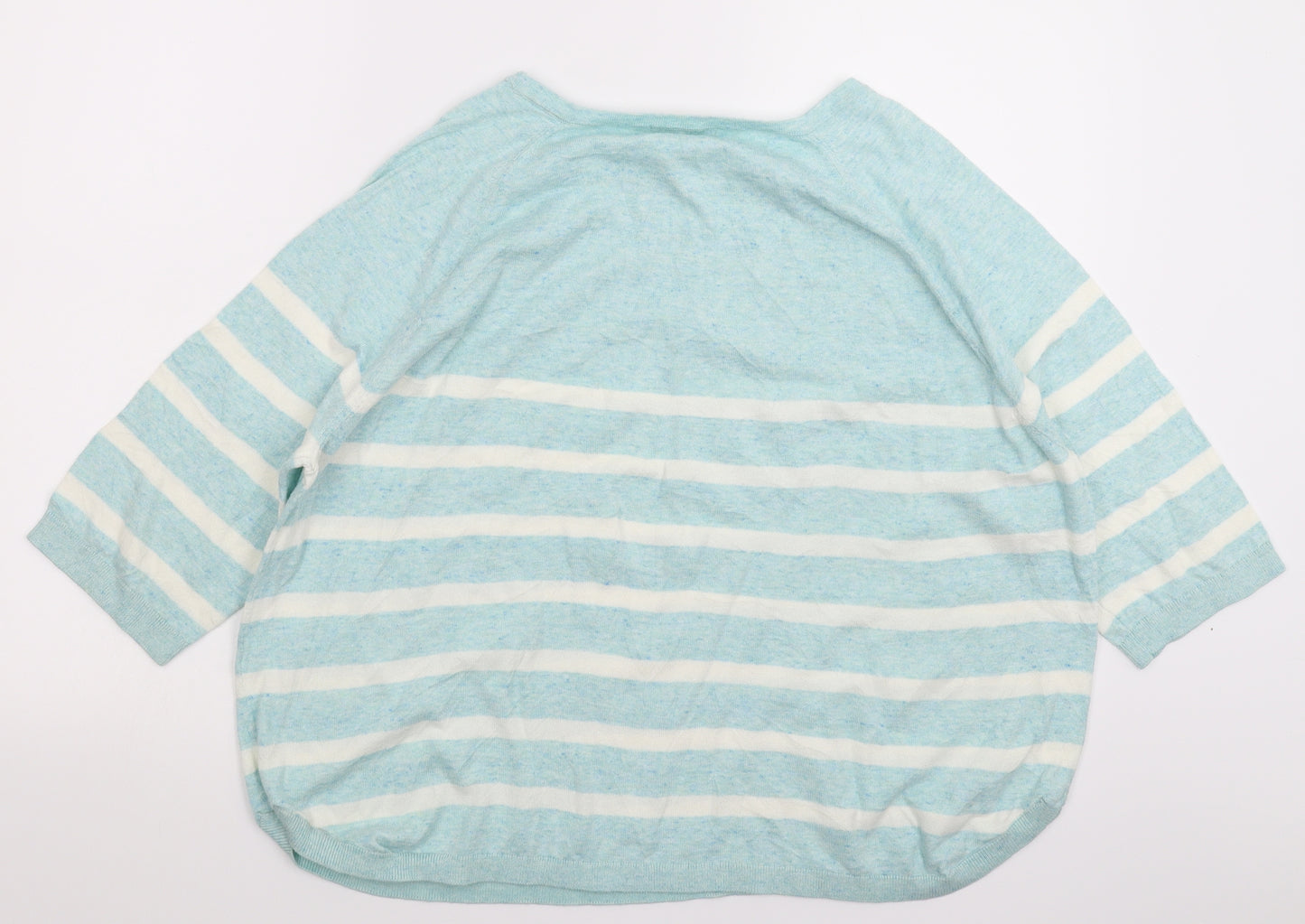TU Womens Blue Striped Knit Pullover Jumper Size 22