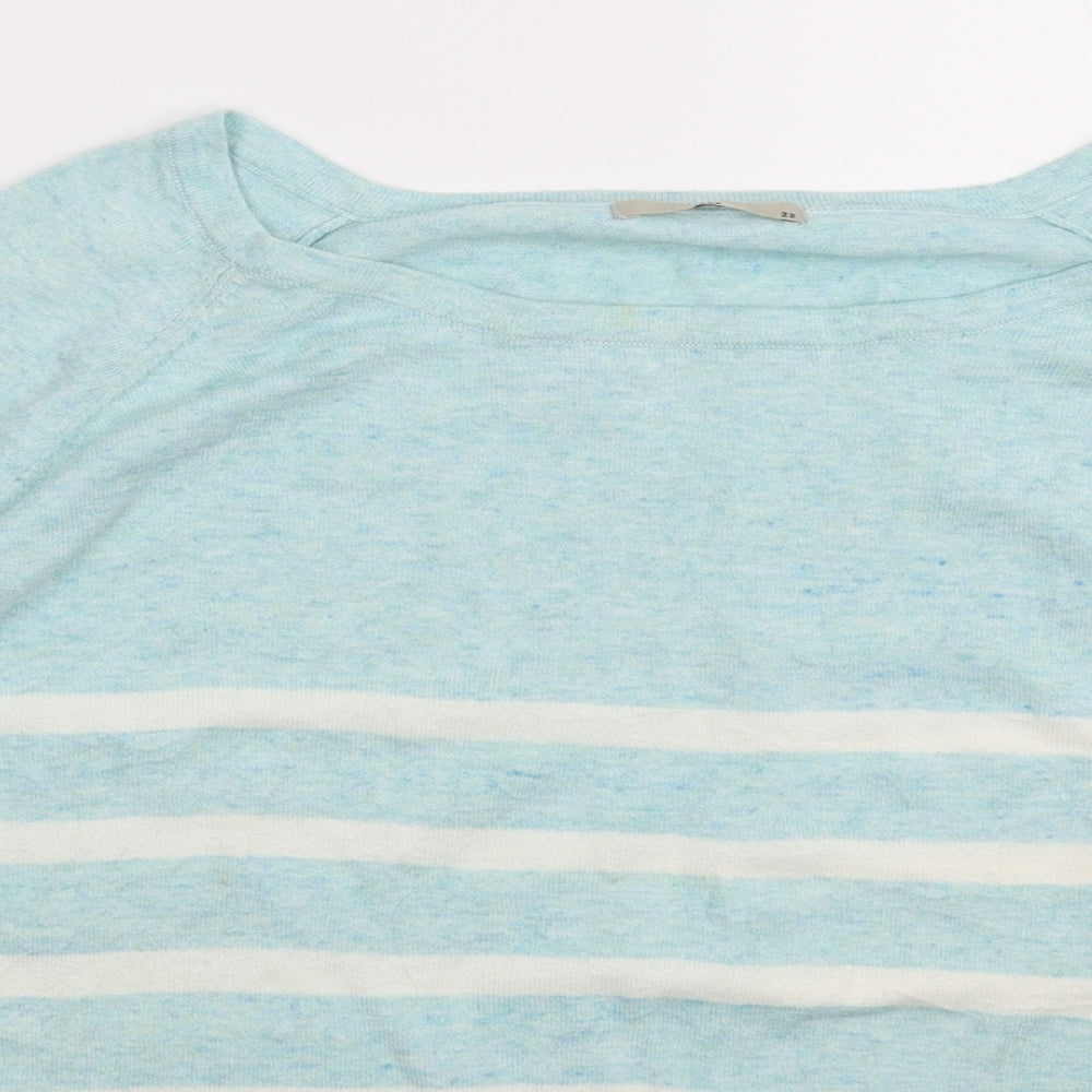 TU Womens Blue Striped Knit Pullover Jumper Size 22