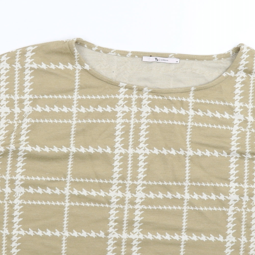 TU Womens Beige Fair Isle  Pullover Jumper Size 14