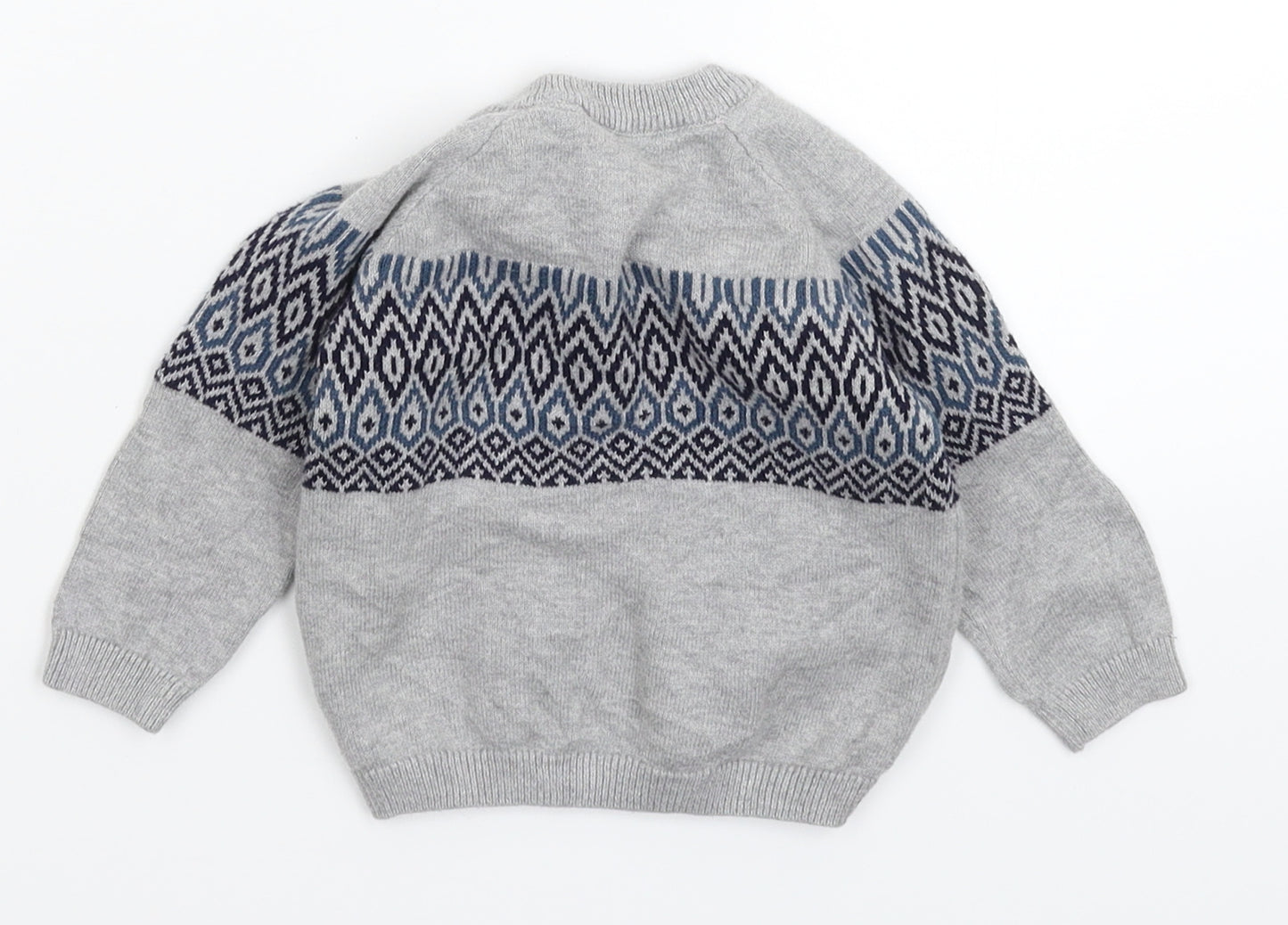 TU Baby Grey Geometric Knit Pullover Jumper Size 3-6 Months