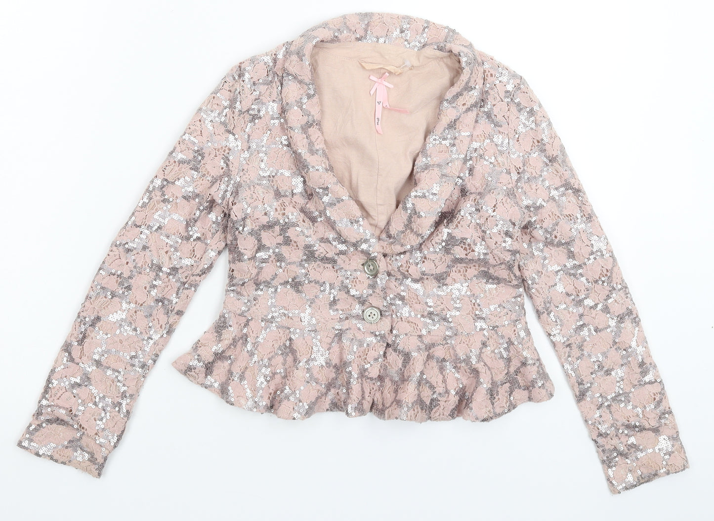 NEXT Girls Pink Floral  Jacket Blazer Size 9 Years
