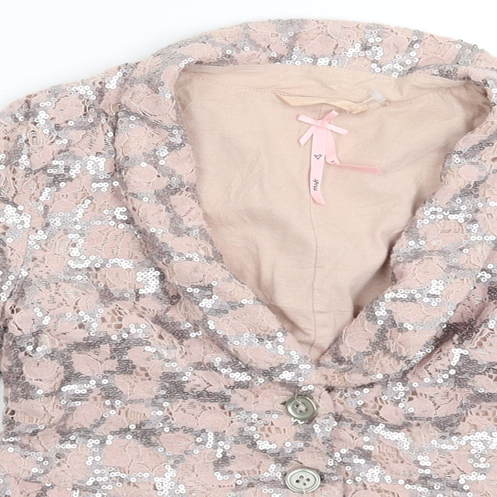 NEXT Girls Pink Floral  Jacket Blazer Size 9 Years