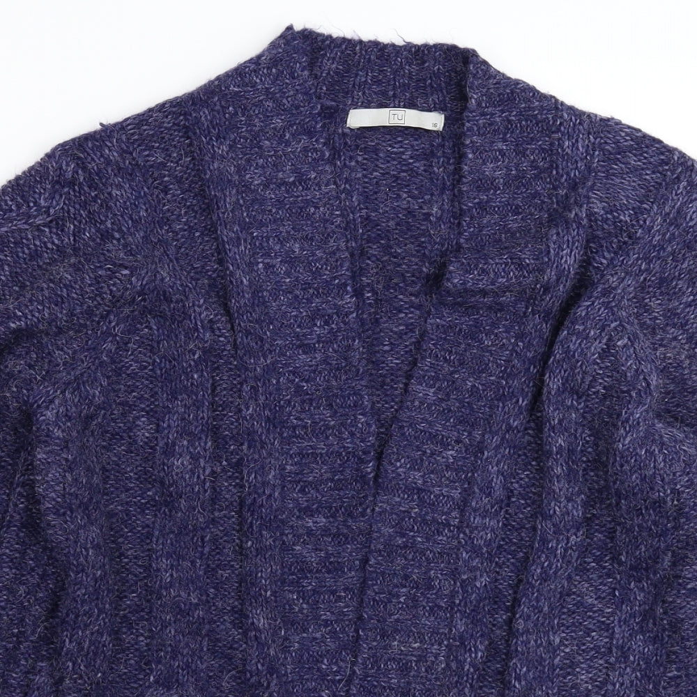 TU Womens Blue  Knit Cardigan Jumper Size 16