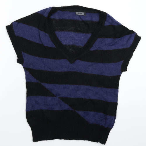 Only Womens Multicoloured Striped Knit Pullover Jumper Size L