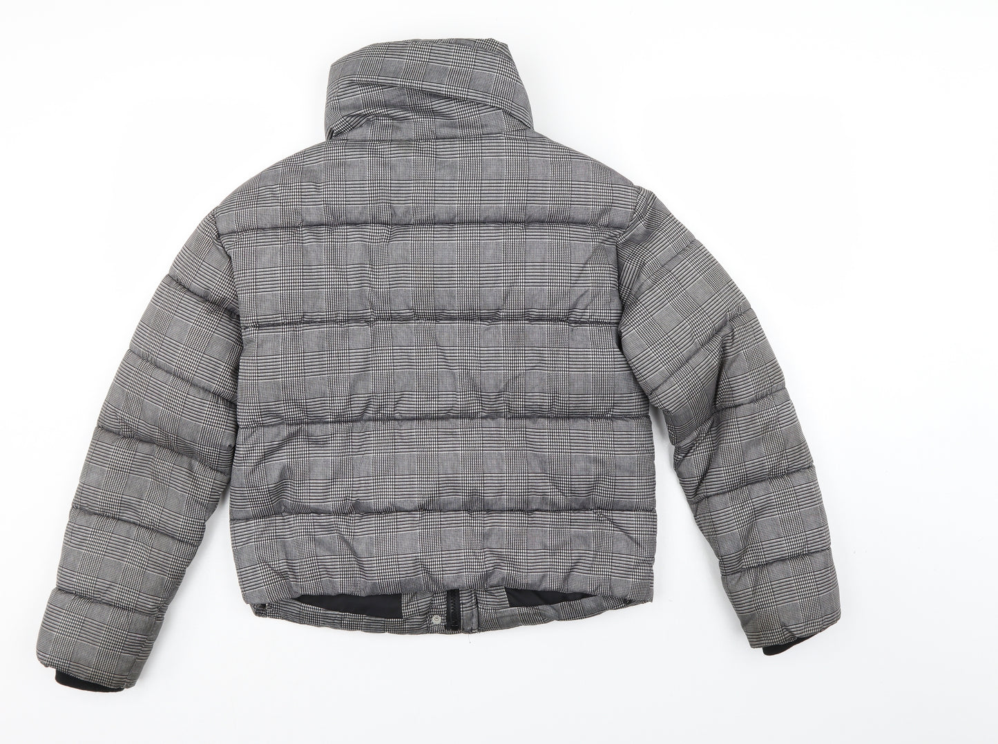Primark Womens Grey Check  Puffer Jacket Coat Size 6