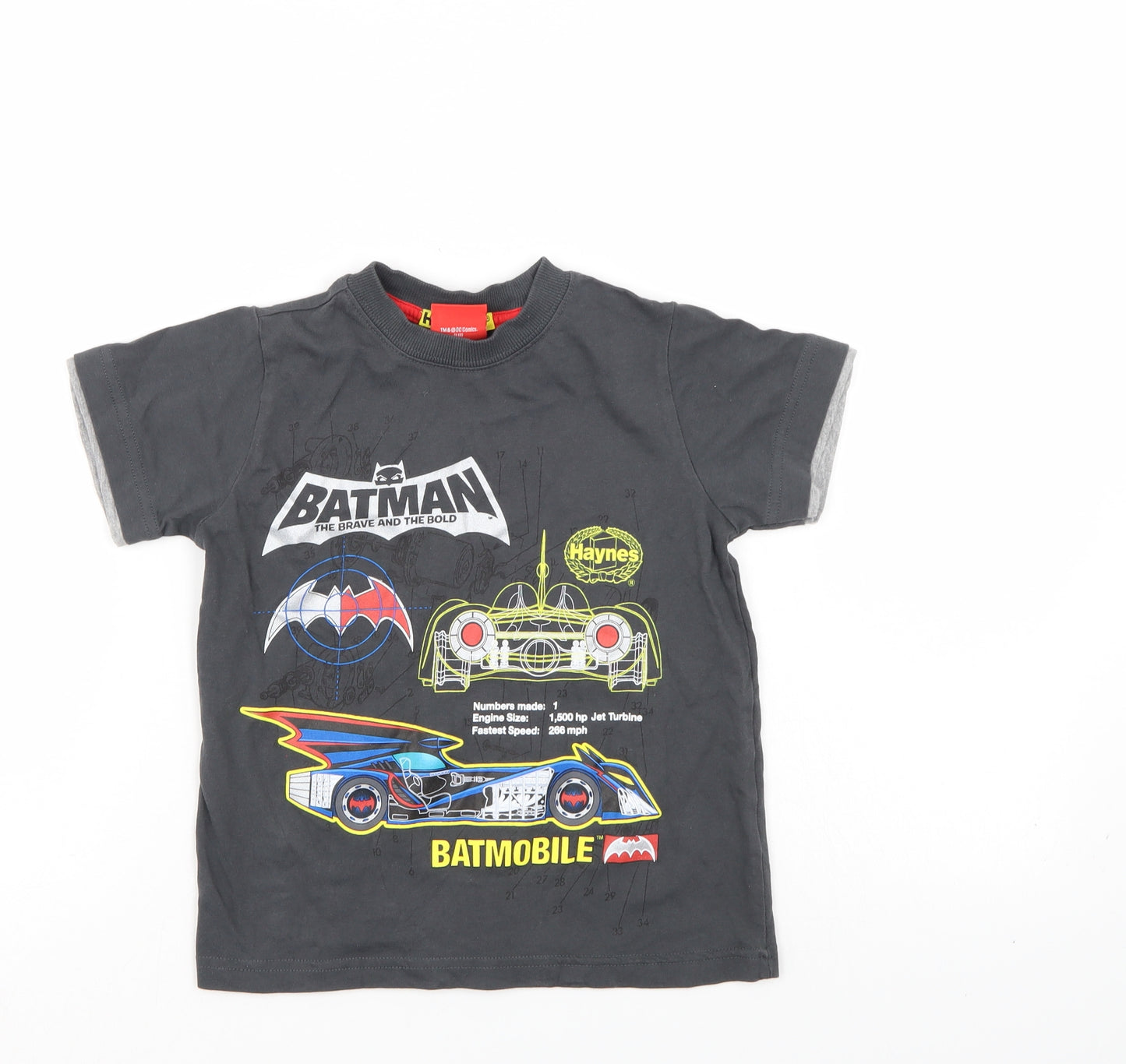 TU Boys Grey   Basic T-Shirt Size 5 Years  - Bat Man