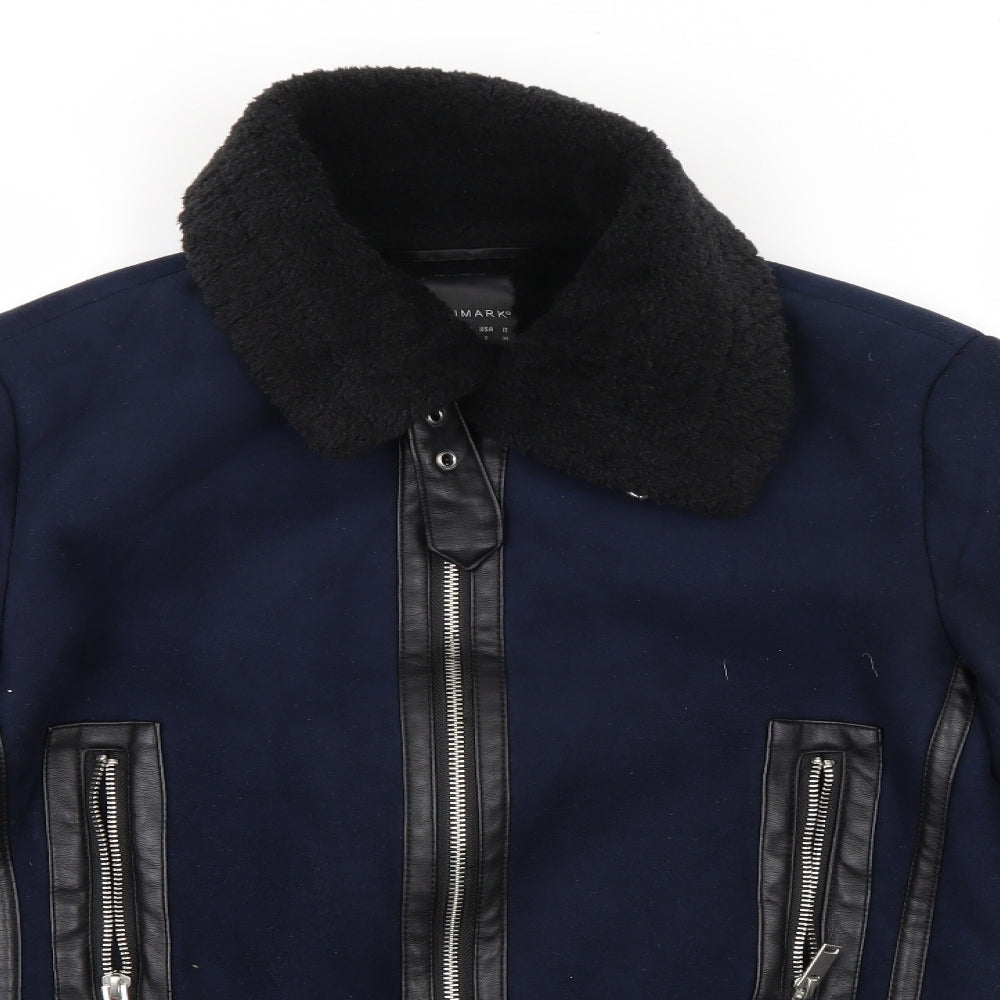 Primark Womens Blue   Biker Jacket Size 6