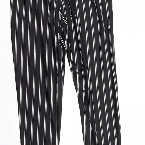 Preworn Womens Black Striped  Trousers  Size XL L29 in