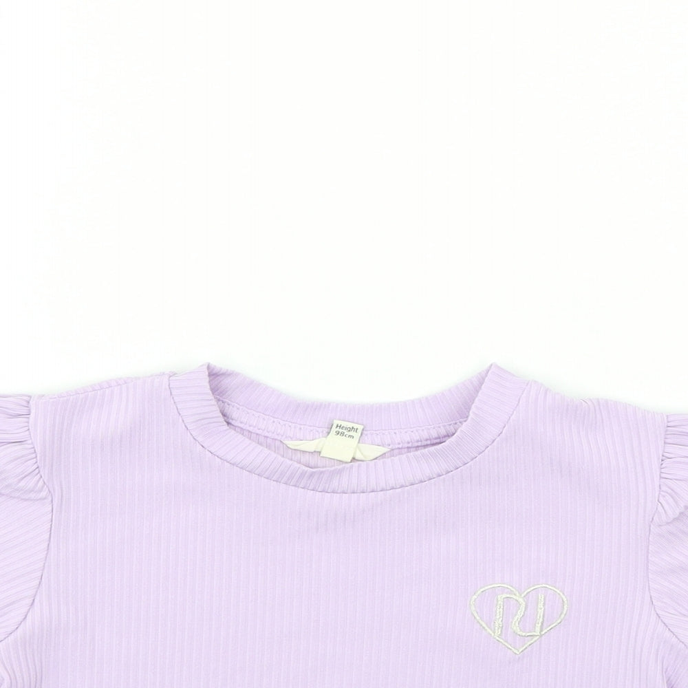River Island Girls Purple   Basic T-Shirt Size 2-3 Years
