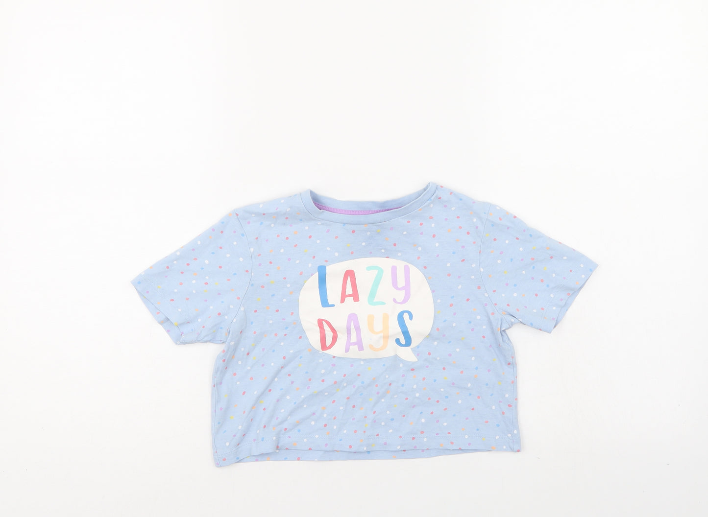 TU Girls Blue Polka Dot  Basic Polo Size 3-4 Years