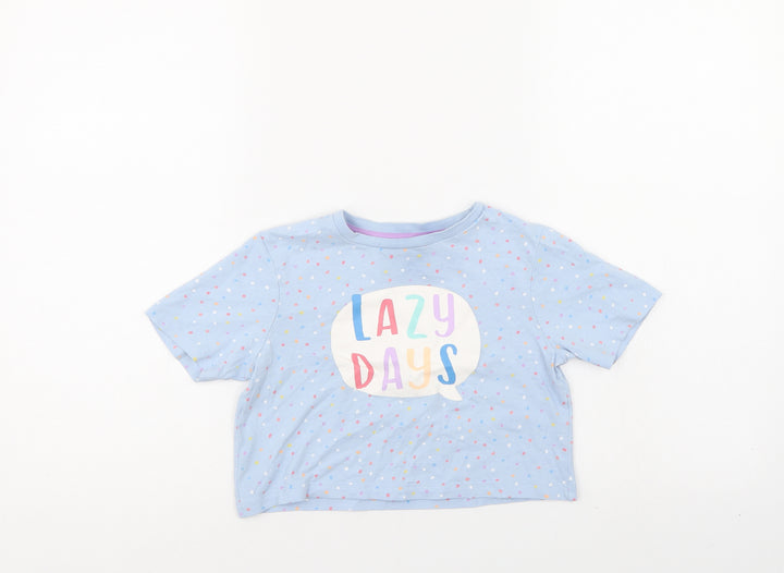 TU Girls Blue Polka Dot  Basic Polo Size 3-4 Years