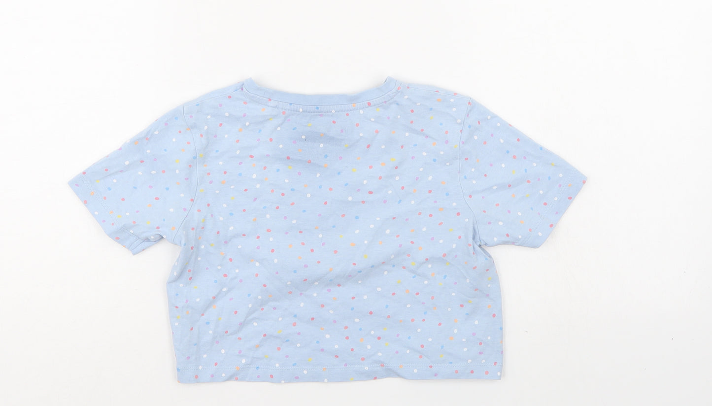 TU Girls Blue Polka Dot  Basic Polo Size 3-4 Years