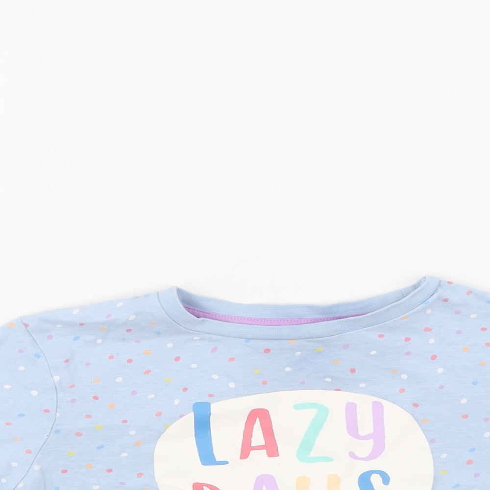 TU Girls Blue Polka Dot  Basic Polo Size 3-4 Years