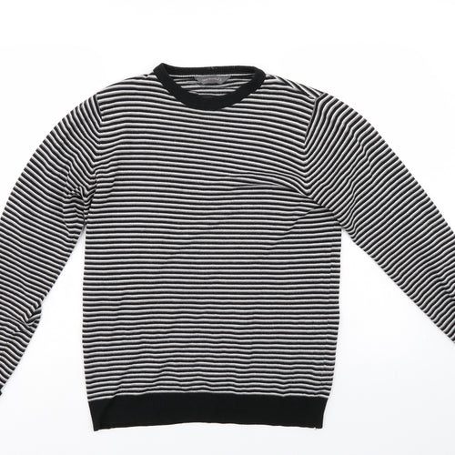 Cedar Wood State Womens Black Striped  Pullover Jumper Size S