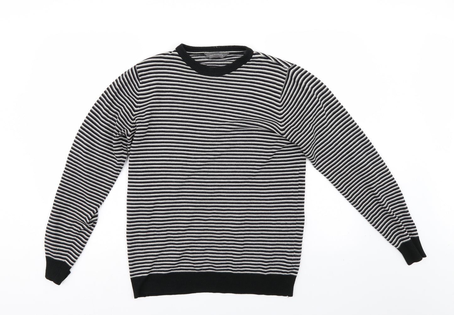 Cedar Wood State Womens Black Striped  Pullover Jumper Size S
