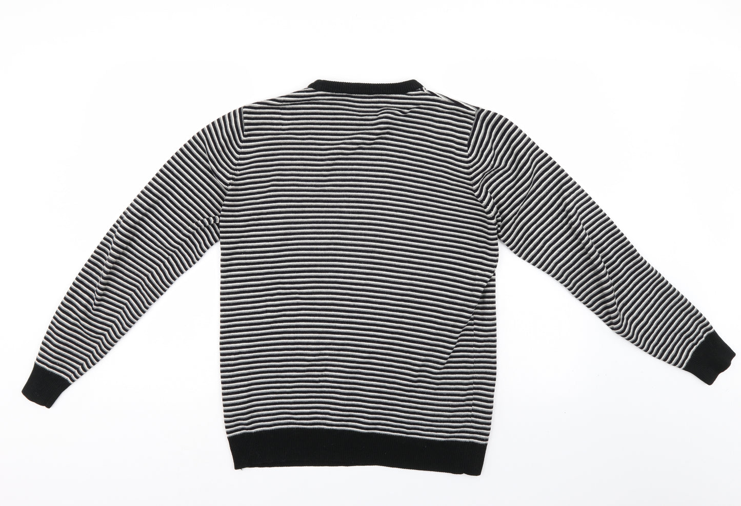 Cedar Wood State Womens Black Striped  Pullover Jumper Size S