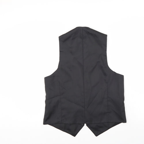 Preworn Mens Black Striped  Jacket Suit Waistcoat