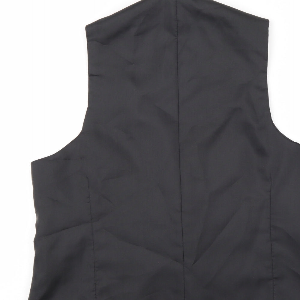 Preworn Mens Black Striped  Jacket Suit Waistcoat