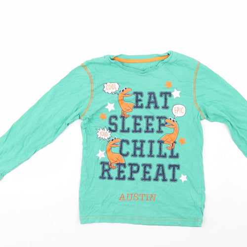 Preworn Girls Green   Basic T-Shirt Size 8-9 Years