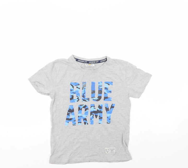 Leciester City FC Boys Grey Basic T-Shirt Size 9-10 Years - Leciester City FC