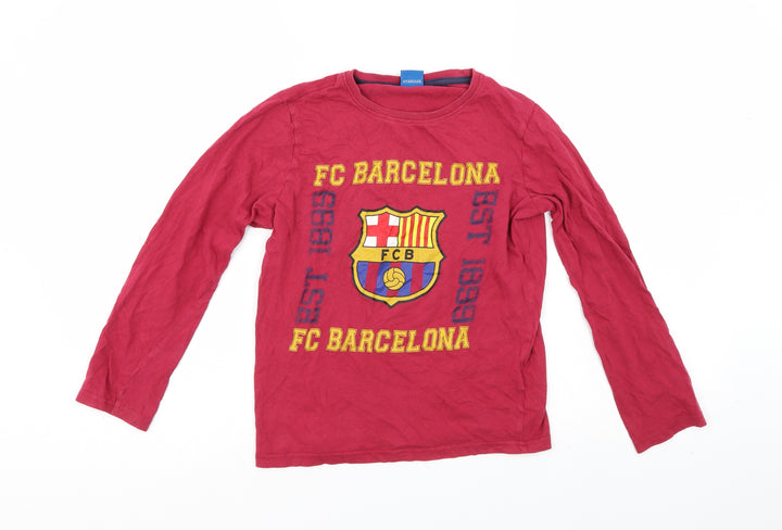 FC Barcelona Boys Red Basic T-Shirt Size 10-11 Years - FC Barcelona