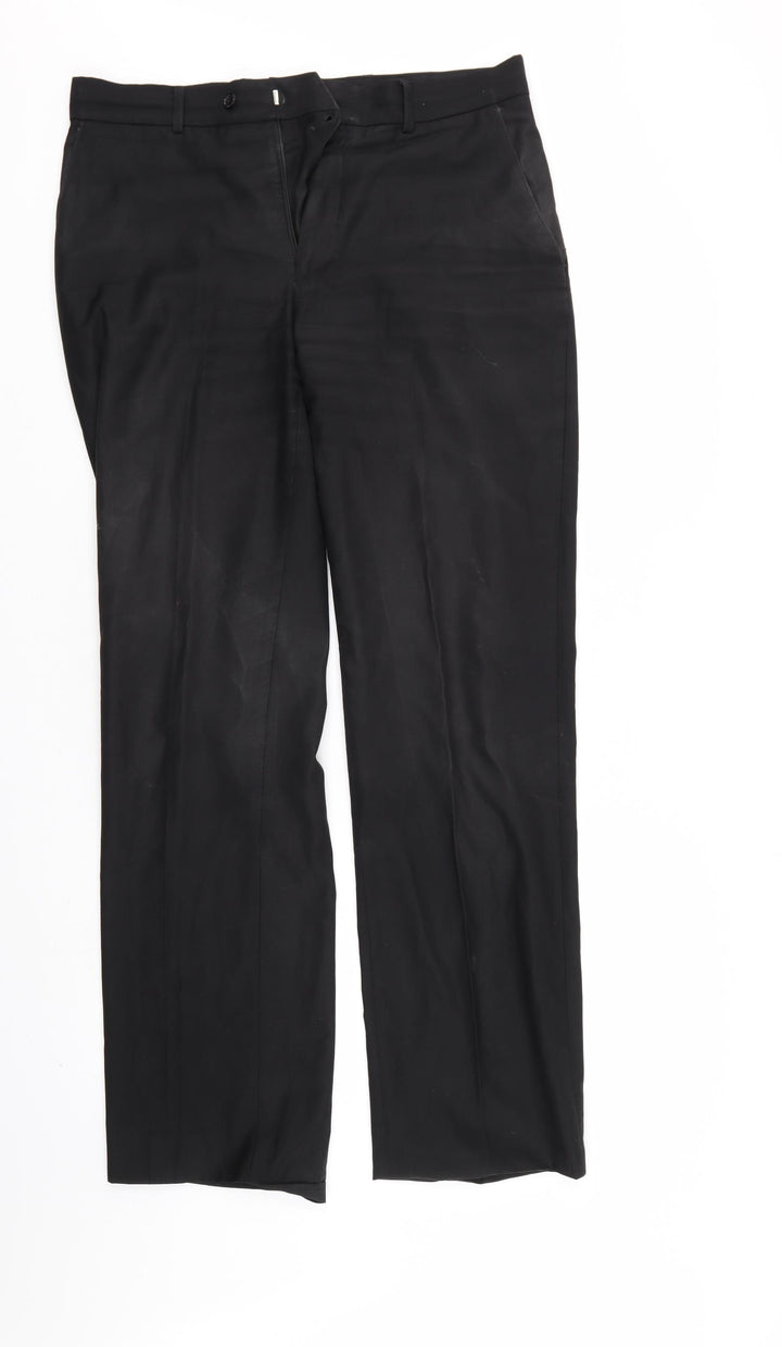 Burton Mens Black Trousers Size 32 L31 in