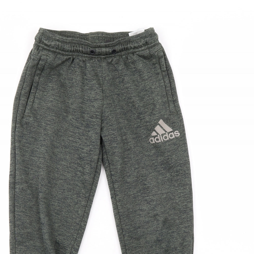 adidas Boys Green   Sweatpants Trousers Size 9-10 Years