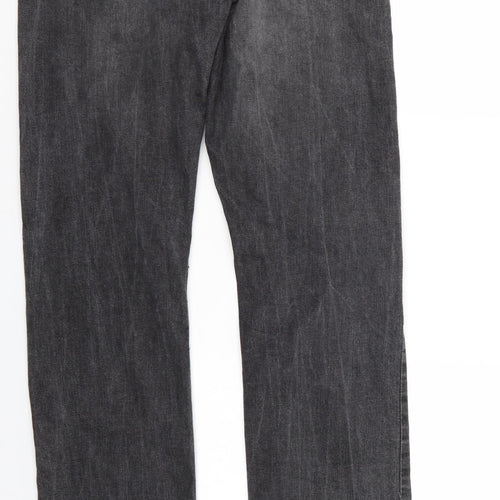 F&F Mens Grey  Denim Straight Jeans Size 36 L32 in