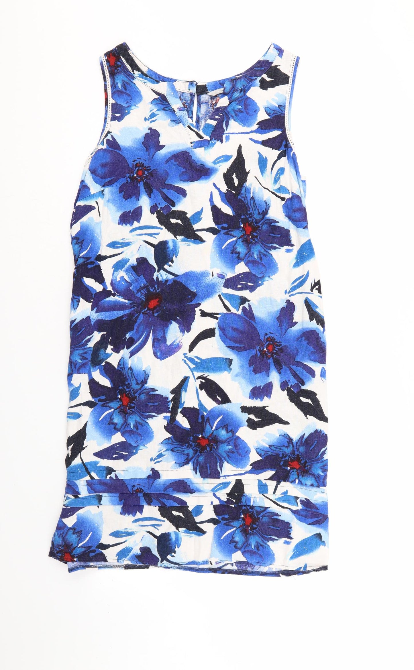 George Womens Blue Floral  Tank Dress  Size 12