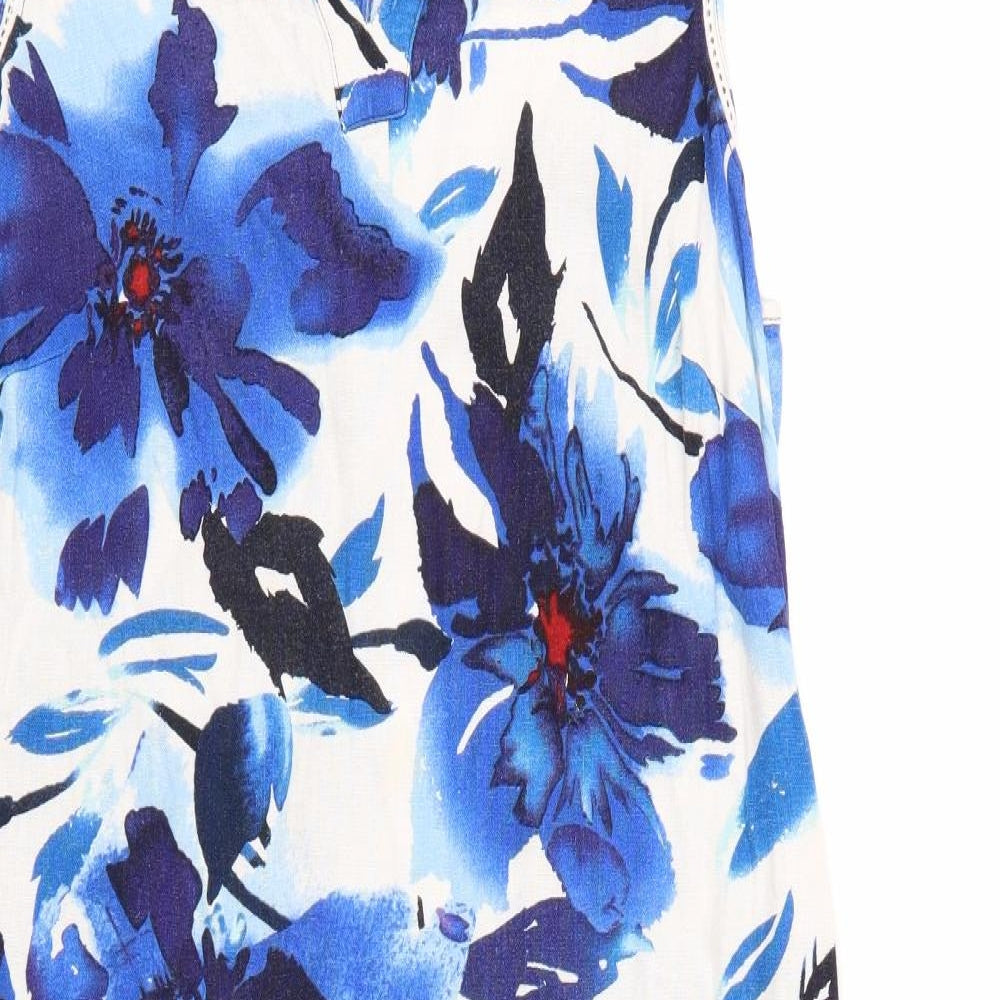 George Womens Blue Floral  Tank Dress  Size 12