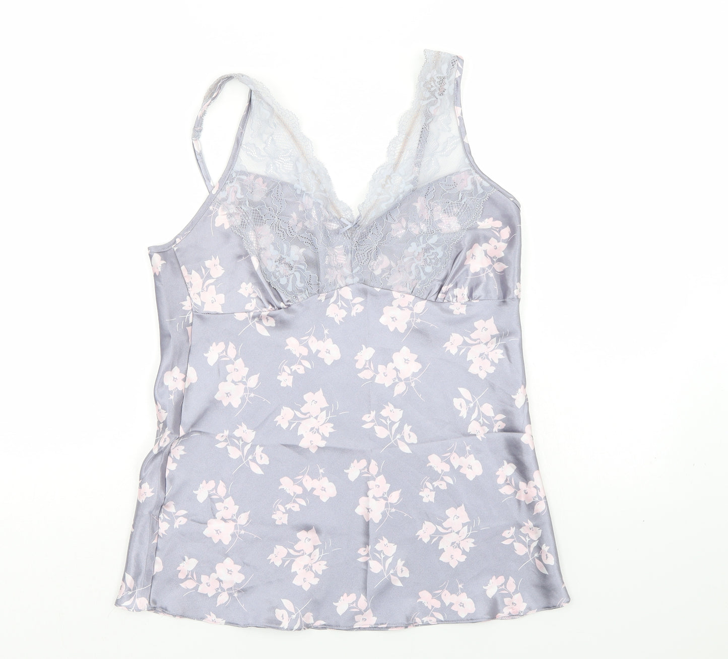 Secrets Womens Grey Floral  Babydoll Pyjama Top Size 12