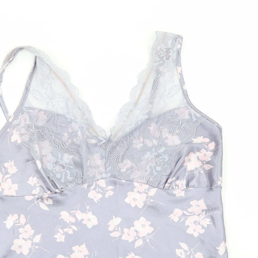 Secrets Womens Grey Floral  Babydoll Pyjama Top Size 12
