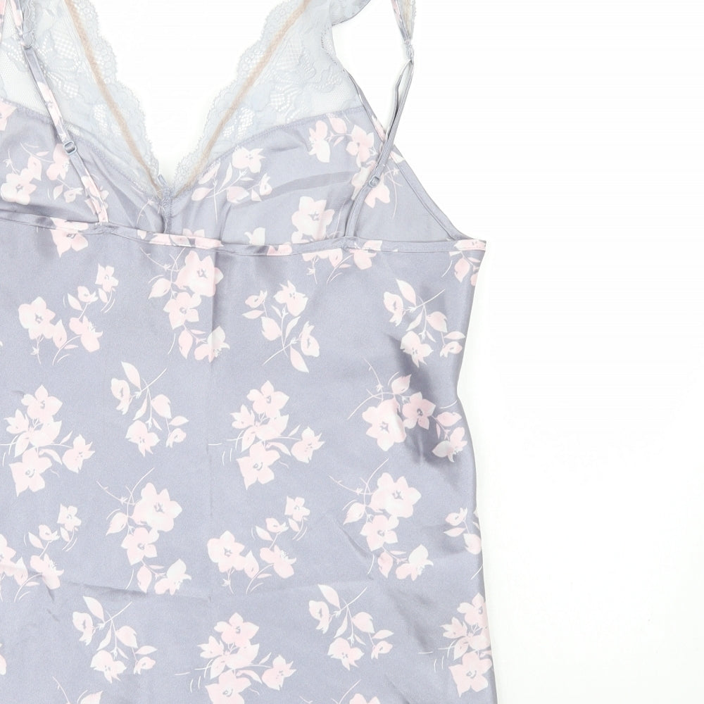 Secrets Womens Grey Floral  Babydoll Pyjama Top Size 12