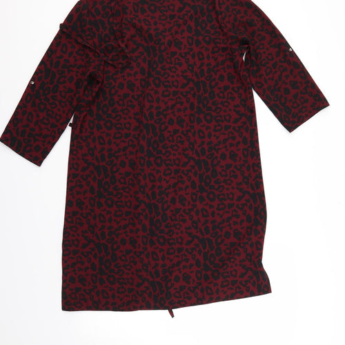 Papaya Womens Red Animal Print  Pinafore/Dungaree Dress  Size 12