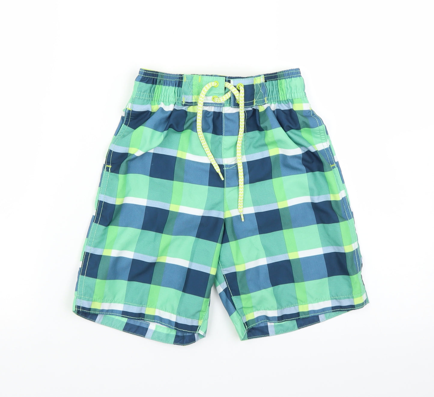 George Boys Green Check  Bermuda Shorts Size 6-7 Years