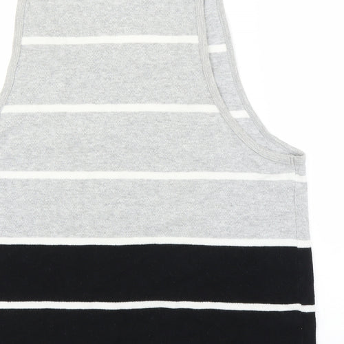 Twisted Soul Mens Grey Striped  Basic Tank Size M