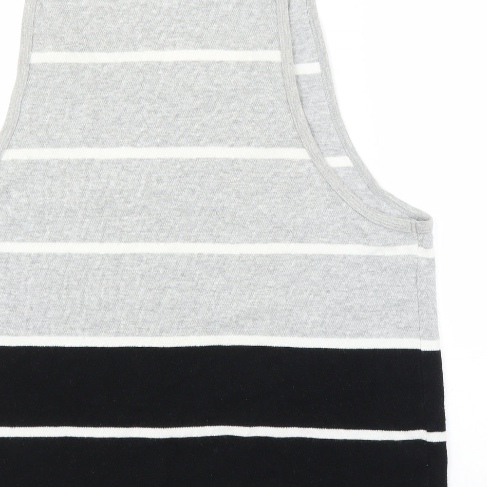 Twisted Soul Mens Grey Striped  Basic Tank Size M
