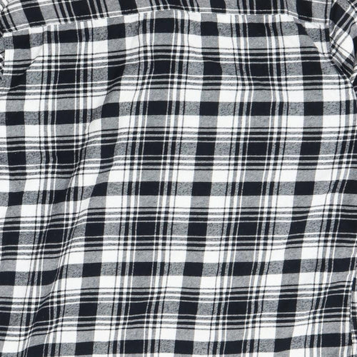 Peacocks Mens Grey Plaid Flannel  Button-Up Size M