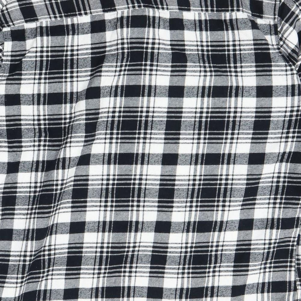Peacocks Mens Grey Plaid Flannel  Button-Up Size M