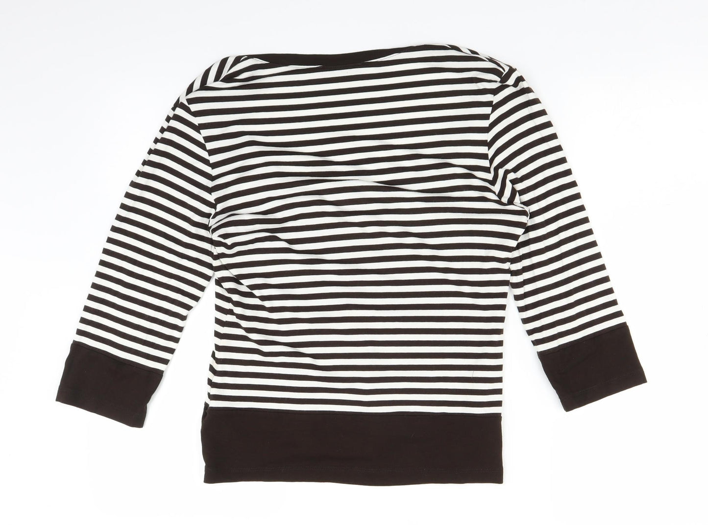 Marks and Spencer Womens Brown Striped  Basic Blouse Size 12