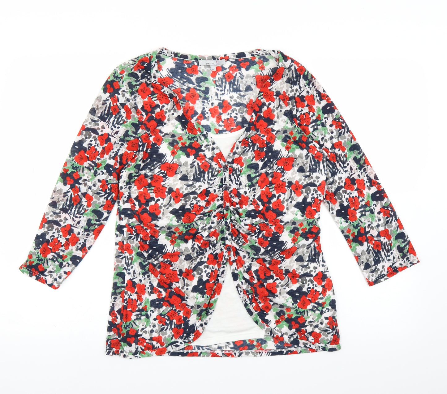 Per Una Womens Grey Floral  Basic Blouse Size 12