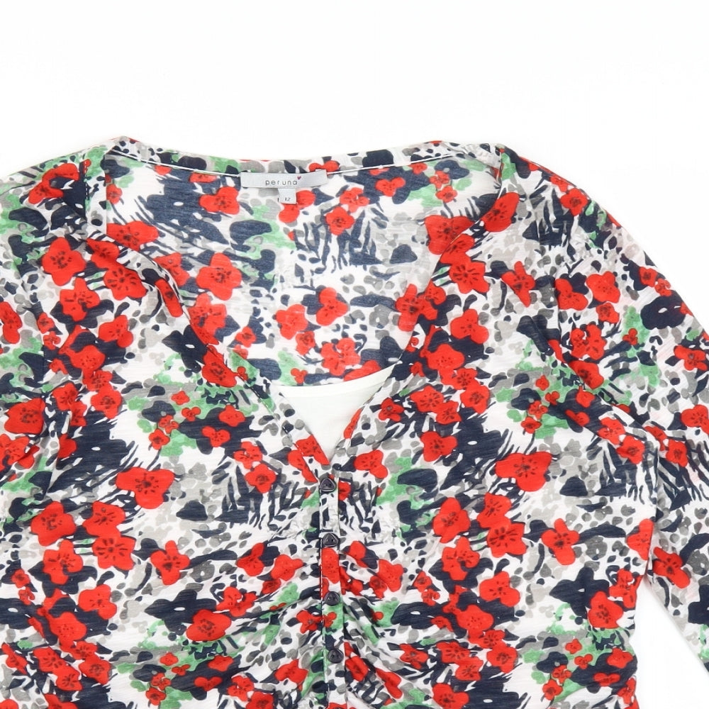Per Una Womens Grey Floral  Basic Blouse Size 12