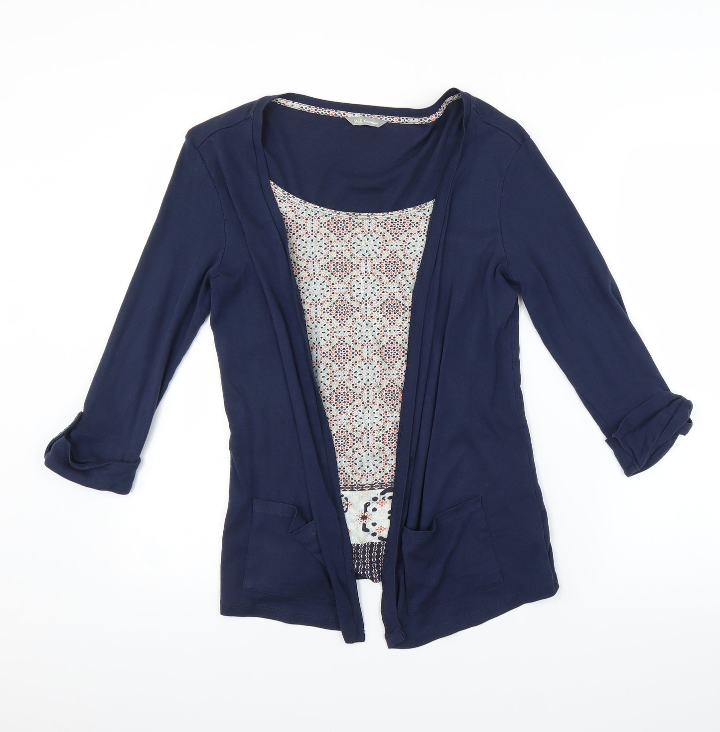 Marks and Spencer Womens Blue Geometric  Basic Blouse Size 10