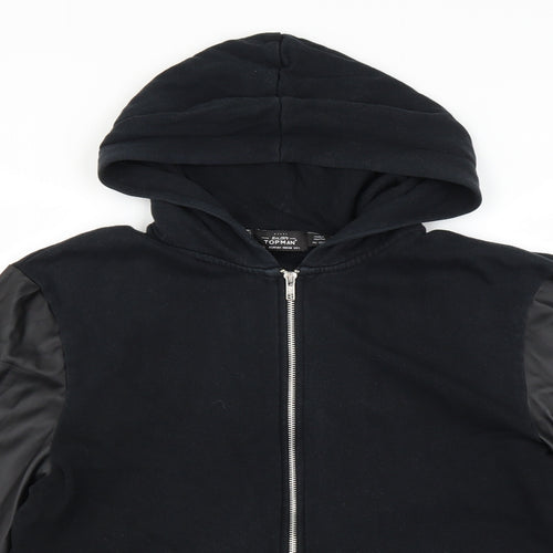 Topman Mens Black   Full Zip Hoodie Size L