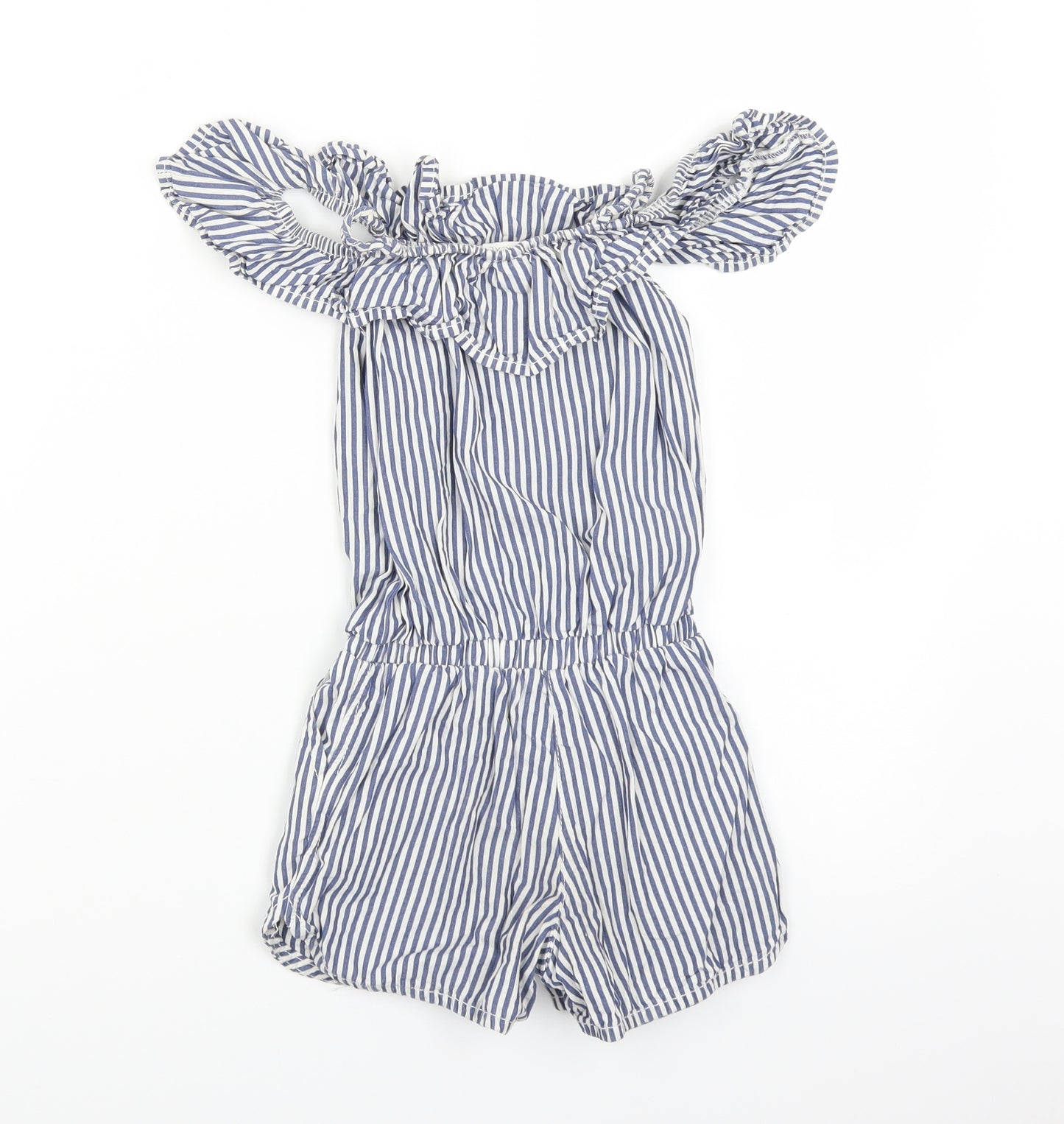 NEXT Girls White Striped  Playsuit One-Piece Size 4 Years