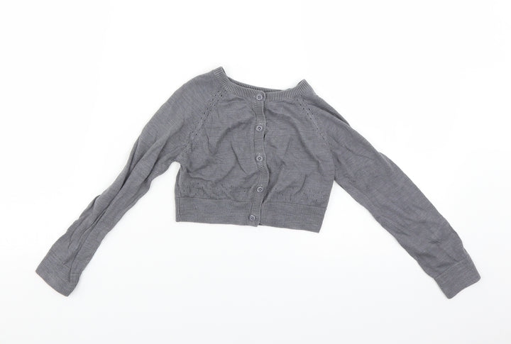 Mothercare Girls Grey   Cardigan Jumper Size 4 Years